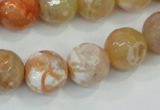 CAA727 15.5 inches 14mm faceted round fire crackle agate beads