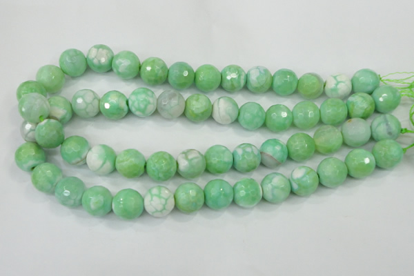 CAA728 15.5 inches 14mm faceted round fire crackle agate beads