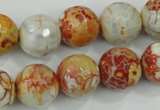 CAA729 15.5 inches 14mm faceted round fire crackle agate beads