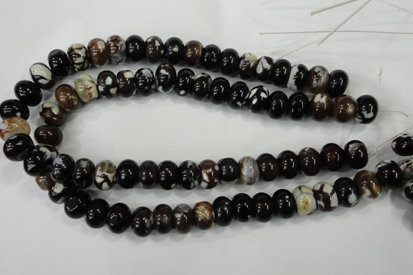 CAA733 15.5 inches 10*14mm rondelle fire crackle agate beads