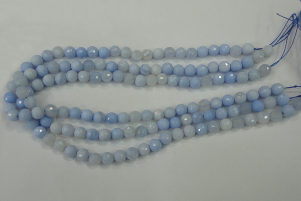 CAA735 15.5 inches 6mm faceted round blue lace agate beads wholesale