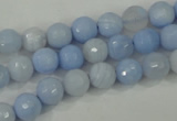 CAA736 15.5 inches 8mm faceted round blue lace agate beads wholesale