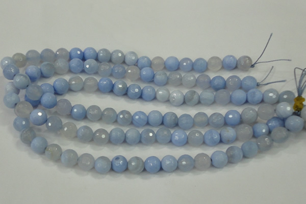 CAA738 15.5 inches 12mm faceted round blue lace agate beads wholesale