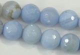 CAA740 15.5 inches 16mm faceted round blue lace agate beads wholesale