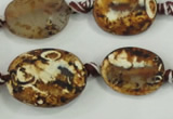 CAA760 15.5 inches 14*18mm twisted oval wooden agate beads