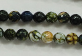 CAA792 15.5 inches 8mm faceted round fire crackle agate beads