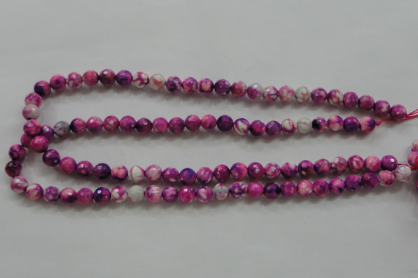 CAA795 15.5 inches 8mm faceted round fire crackle agate beads