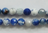 CAA796 15.5 inches 8mm faceted round fire crackle agate beads