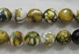 CAA797 15.5 inches 10mm faceted round fire crackle agate beads