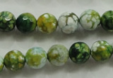 CAA801 15.5 inches 10mm faceted round fire crackle agate beads