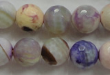 CAA809 15.5 inches 14mm faceted round fire crackle agate beads