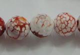 CAA812 15.5 inches 16mm faceted round fire crackle agate beads