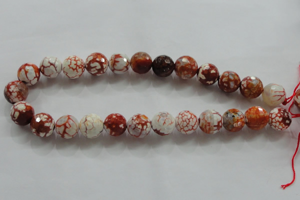 CAA812 15.5 inches 16mm faceted round fire crackle agate beads