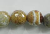 CAA820 15.5 inches 18mm faceted round fire crackle agate beads