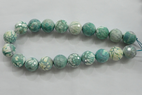 CAA823 15.5 inches 20mm faceted round fire crackle agate beads