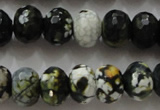 CAA828 15.5 inches 10*14mm faceted rondelle fire crackle agate beads