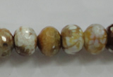 CAA829 15.5 inches 10*14mm faceted rondelle fire crackle agate beads