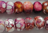 CAA831 15.5 inches 12*16mm faceted rondelle fire crackle agate beads