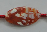 CAA841 15.5 inches 20*40mm twisted oval fire crackle agate beads