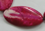 CAA844 15.5 inches 22*40mm twisted oval fire crackle agate beads