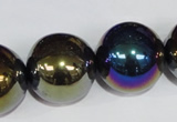 CAA852 15.5 inches 22mm round AB-color black agate beads