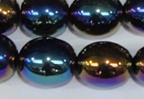 CAA854 15.5 inches 16*20mm egg-shaped AB-color black agate beads