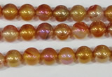 CAA869 15.5 inches 8mm round AB-color red agate beads