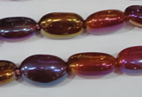 CAA883 15.5 inches 11*17mm oval AB-color red agate beads