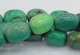 CAB04 15.5 inches 12*20mm nugget green grass agate gemstone beads