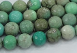 CAB08 15.5 inches 10mm faceted round green grass agate gemstone beads