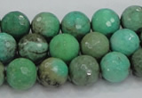 CAB09 15.5 inches 12mm faceted round green grass agate gemstone beads