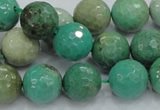 CAB10 15.5 inches 14mm faceted round green grass agate gemstone beads