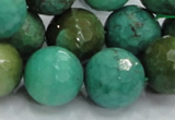 CAB12 15.5 inches 18mm faceted round green grass agate gemstone beads