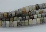 CAB138 15.5 inches 4*6mm roundel bamboo leaf agate beads