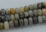 CAB139 15.5 inches 5*8mm roundel bamboo leaf agate beads