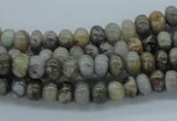 CAB141 15.5 inches 4*6mm rondelle bamboo leaf agate beads