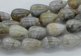 CAB143 15.5 inches 8*12mm teardrop bamboo leaf agate beads