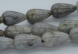 CAB144 15.5 inches 10*18mm teardrop bamboo leaf agate beads