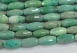 CAB18 15.5 inches 6*12mm faceted rice green grass agate beads