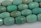 CAB20 15.5 inches 10*15mm faceted rice green grass agate beads