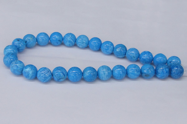 CAB223 15.5 inches 14mm round blue crazy lace agate beads