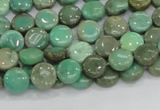 CAB25 15.5 inches 8mm coin green grass agate gemstone beads