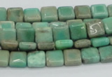 CAB26 15.5 inches 8*8mm square green grass agate gemstone beads