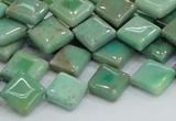 CAB27 15.5 inches 10*10mm diamond green grass agate gemstone beads