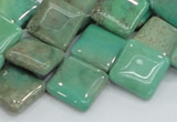 CAB28 15.5 inches 16*16mm diamond green grass agate gemstone beads