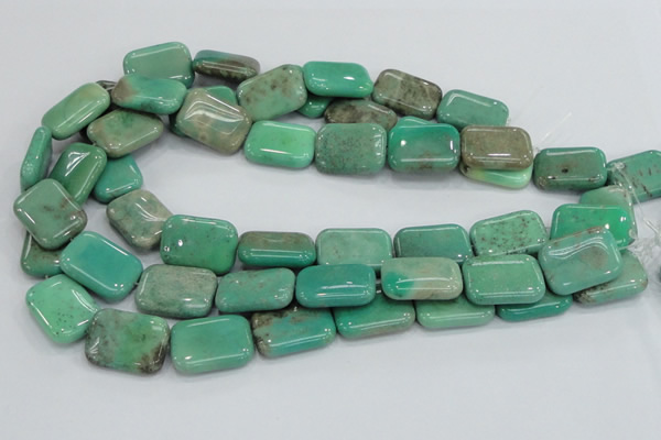 CAB29 15.5 inches 18*25mm rectangle green grass agate gemstone beads