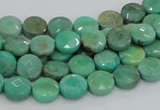 CAB32 15.5 inches 8mm faceted coin green grass agate gemstone beads