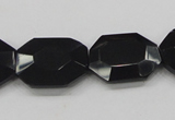 CAB325 15.5 inches 18*24mm faceted octagonal black agate gemstone beads