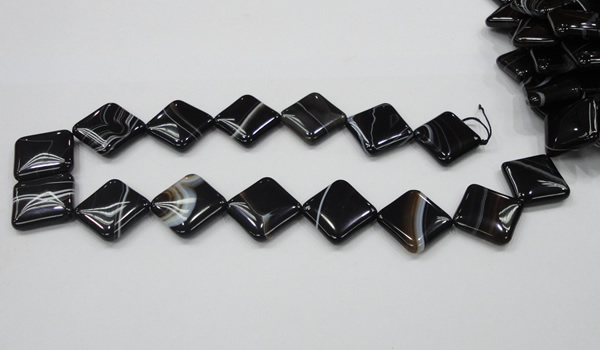 CAB327 15.5 inches 20*20mm diamond black agate gemstone beads