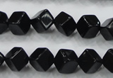 CAB332 15.5 inches 8*8mm cube black agate gemstone beads wholesale